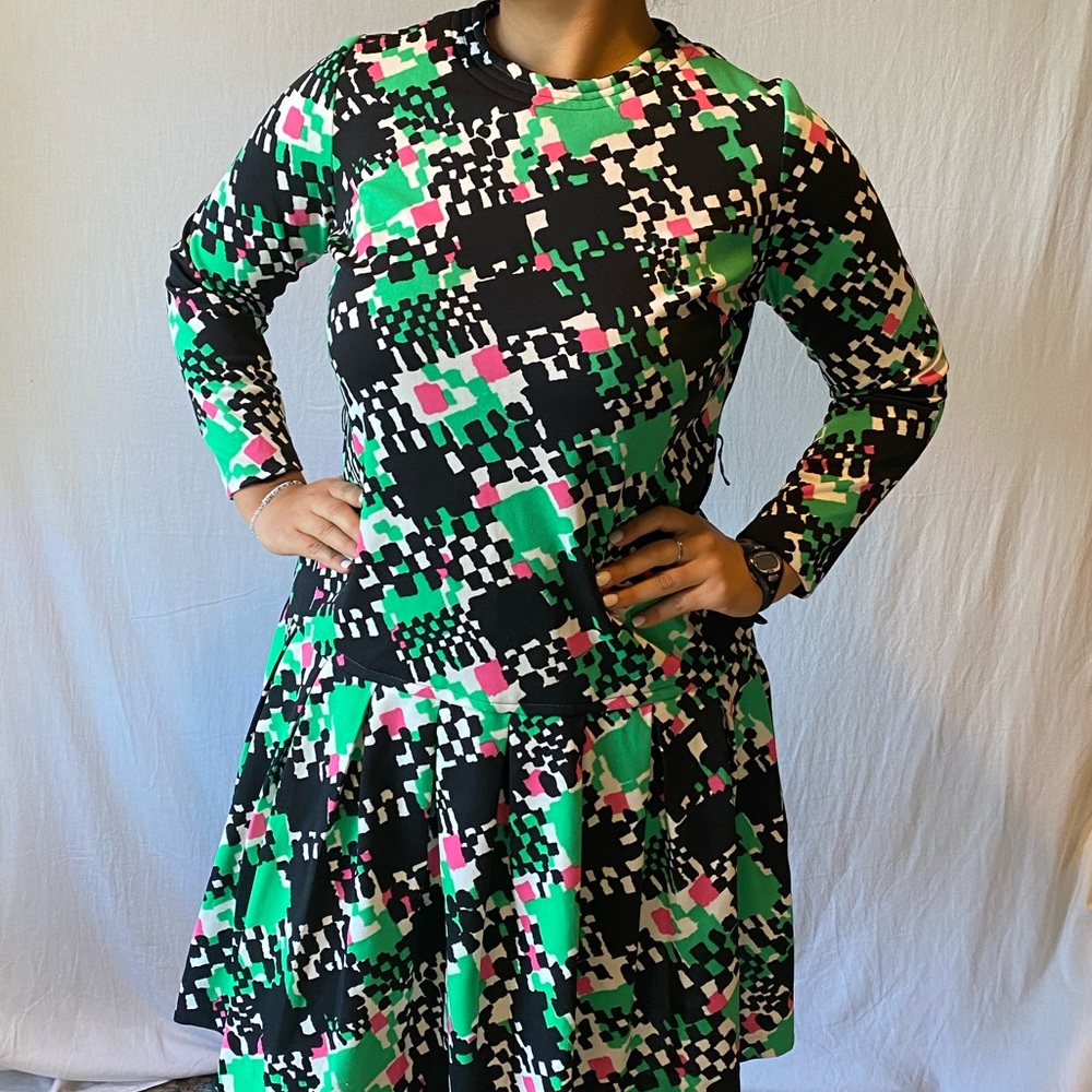 LORAC Lincoln Log Plaid Swing Ruffled Hem Dress Size: 12